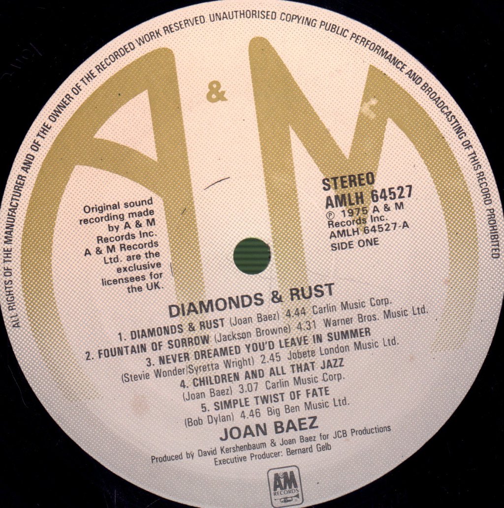 Joan Baez - Diamonds And Rust - Lp