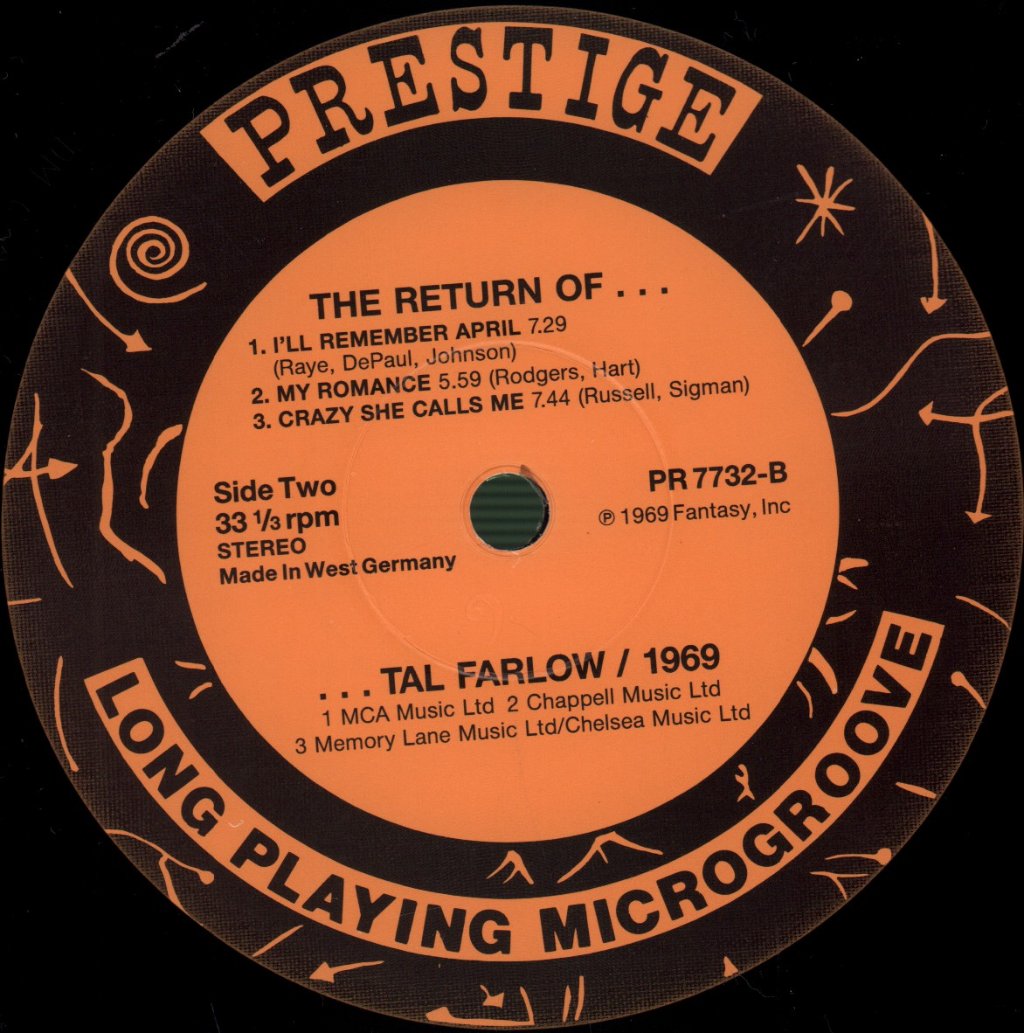 Tal Farlow - Return Of Tal Farlow / 1969 - Lp