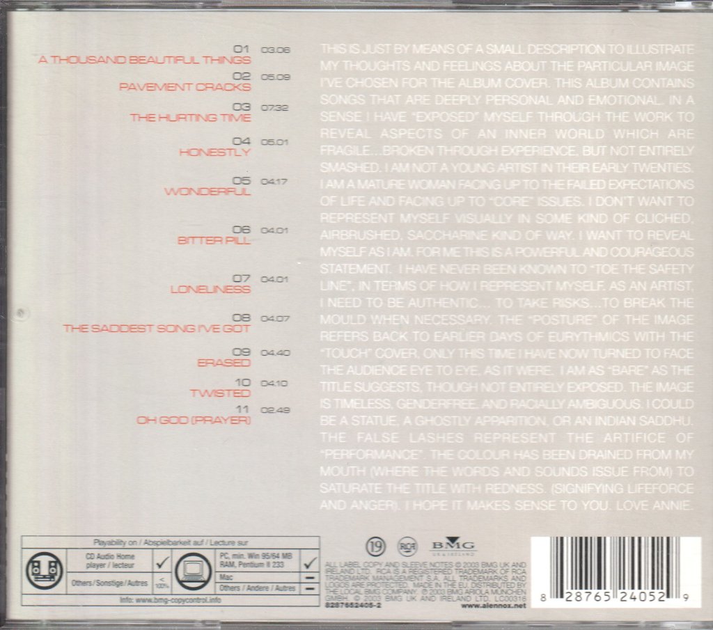 Annie Lennox - Bare - Cd