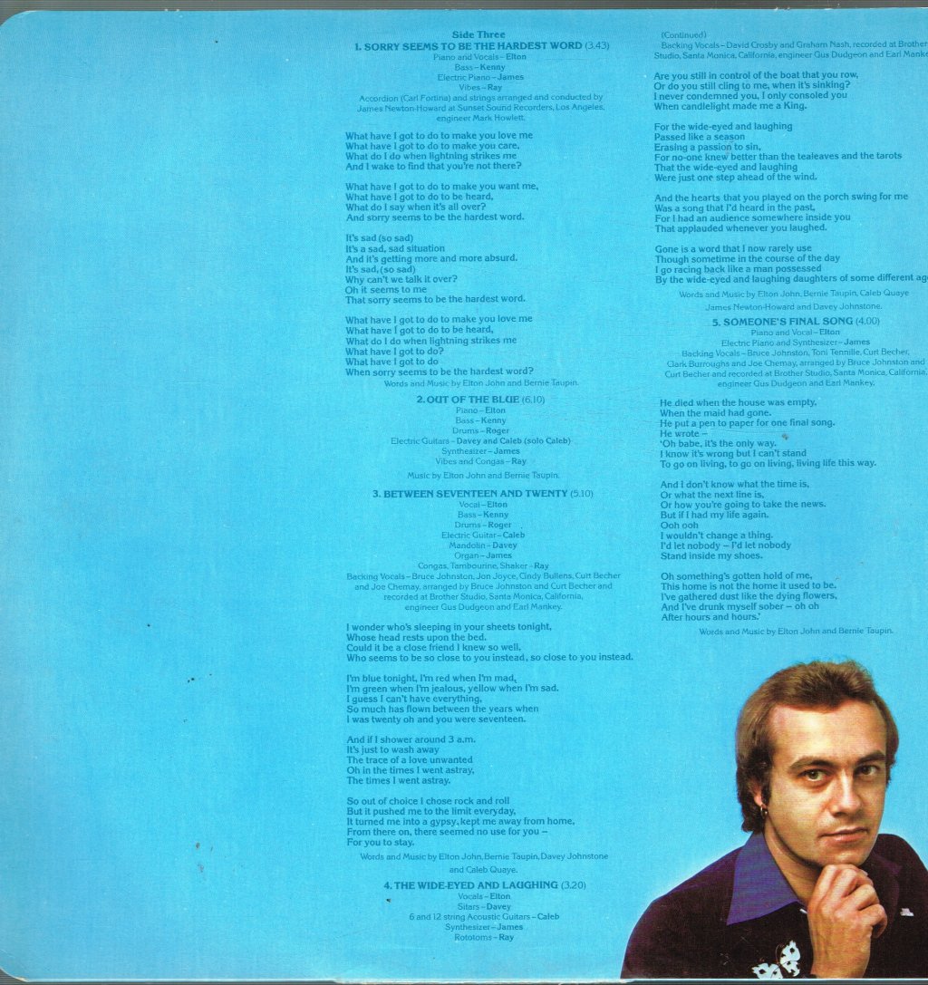Elton John - Blue Moves - Double Lp