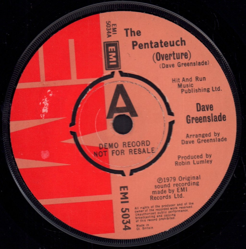 Dave Greenslade - Pentateuch - 7 Inch