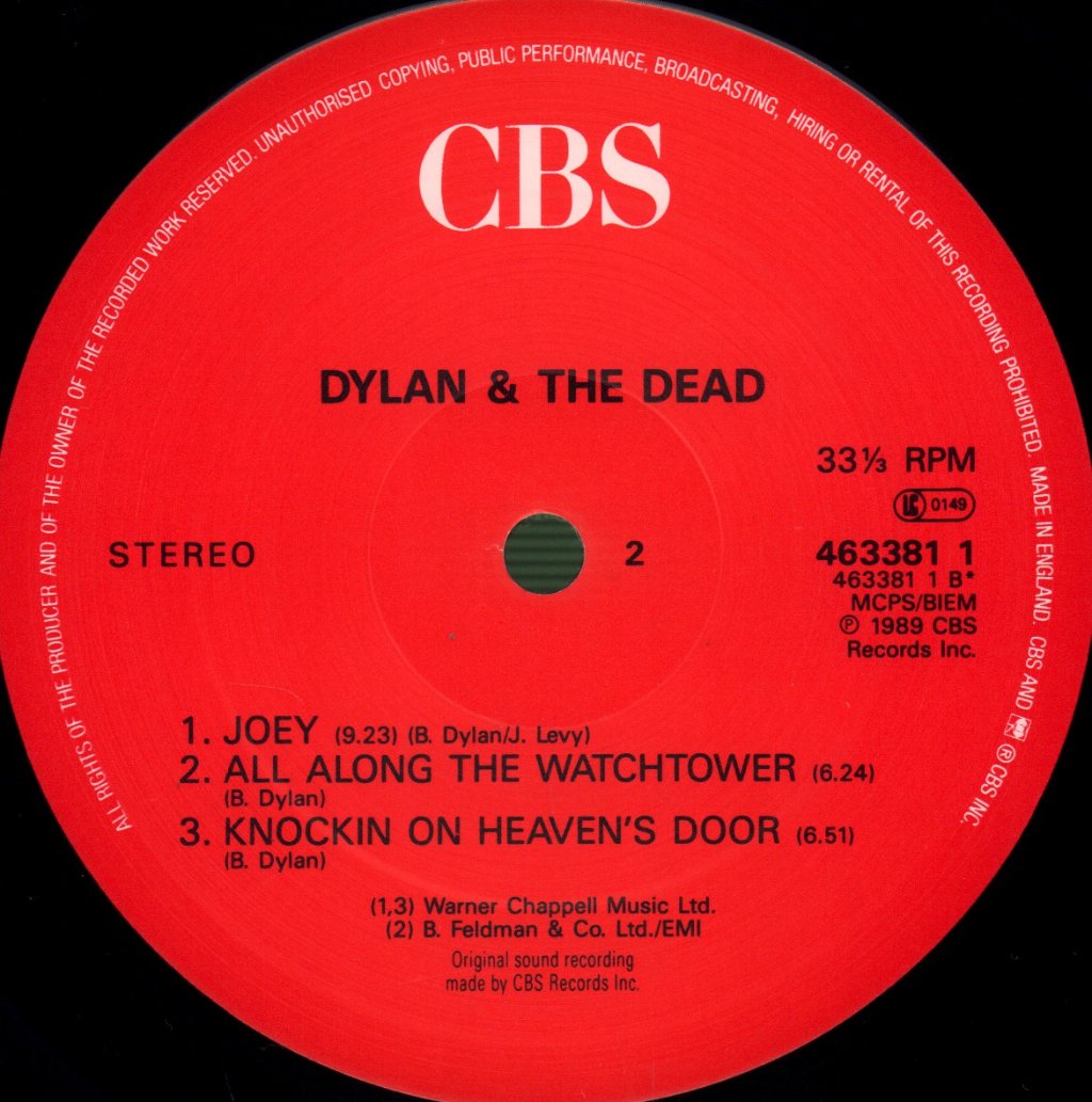 Bob Dylan And The Grateful Dead - Dylan & The Dead - Lp