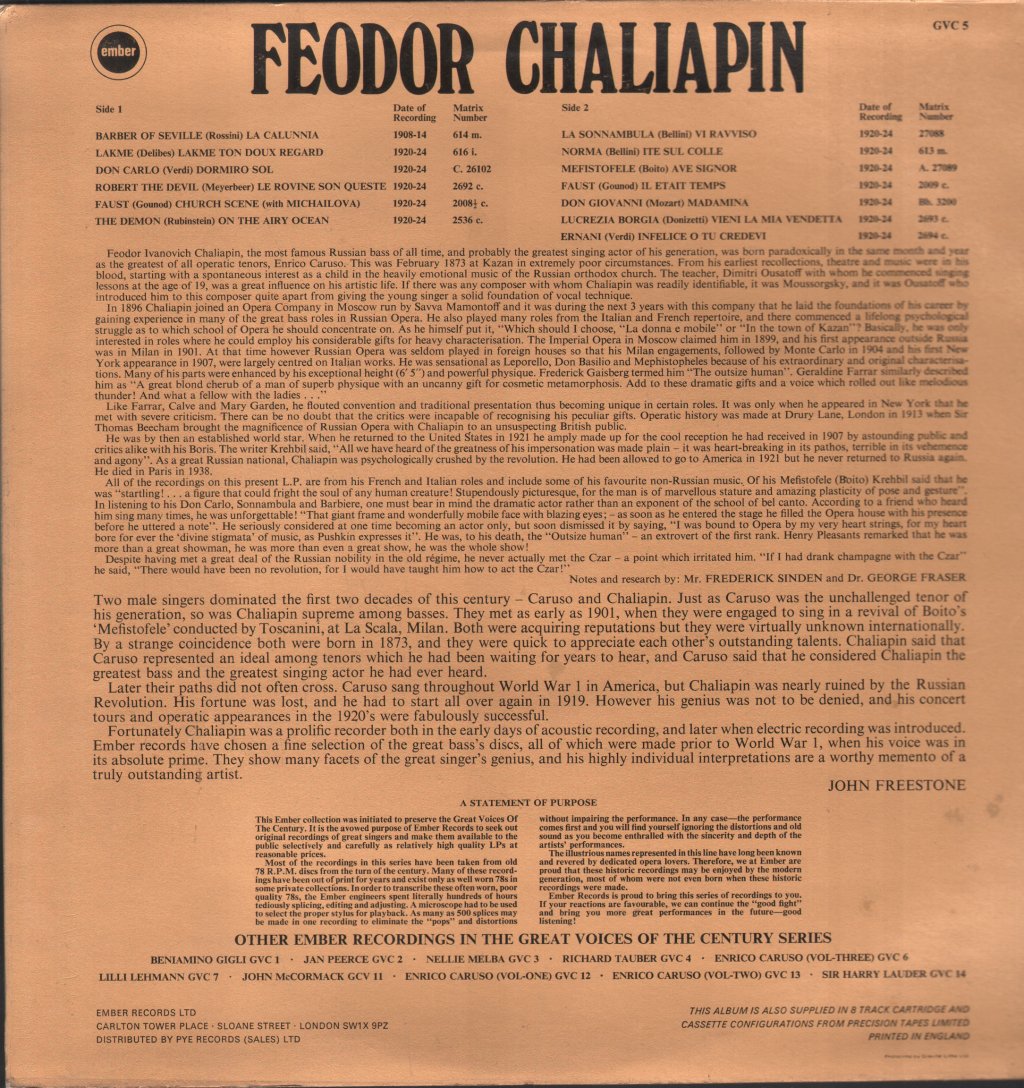 Feodor Chaliapin - Feodor Chaliapin - Lp