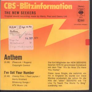 New Seekers - Anthem - 7 Inch