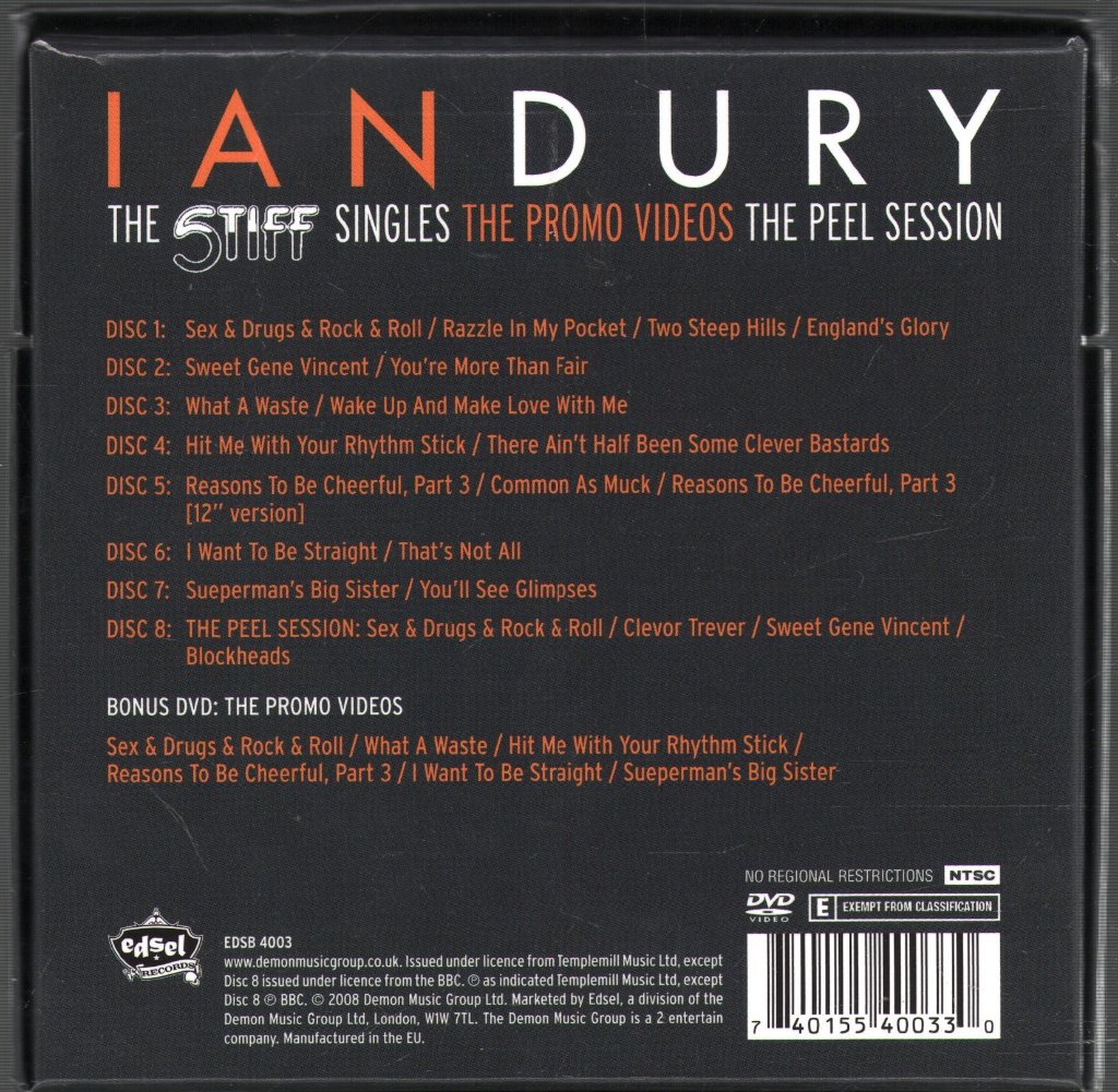 Ian Dury And The Blockheads - Stiff Singles / The Promo Videos / The Peel Session - Cd Set