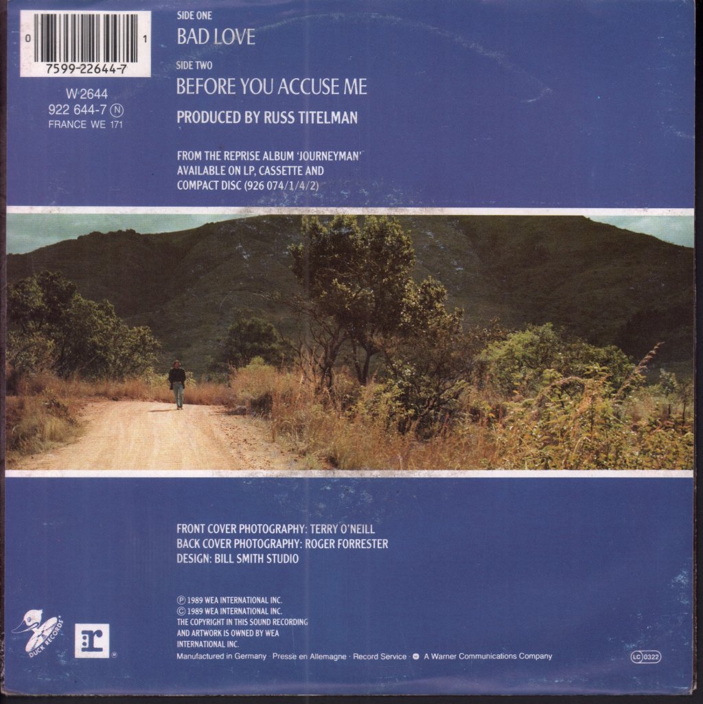 Eric Clapton - Bad Love - 7 Inch