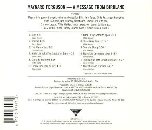 Maynard Ferguson - A Message From Birdland - Cd
