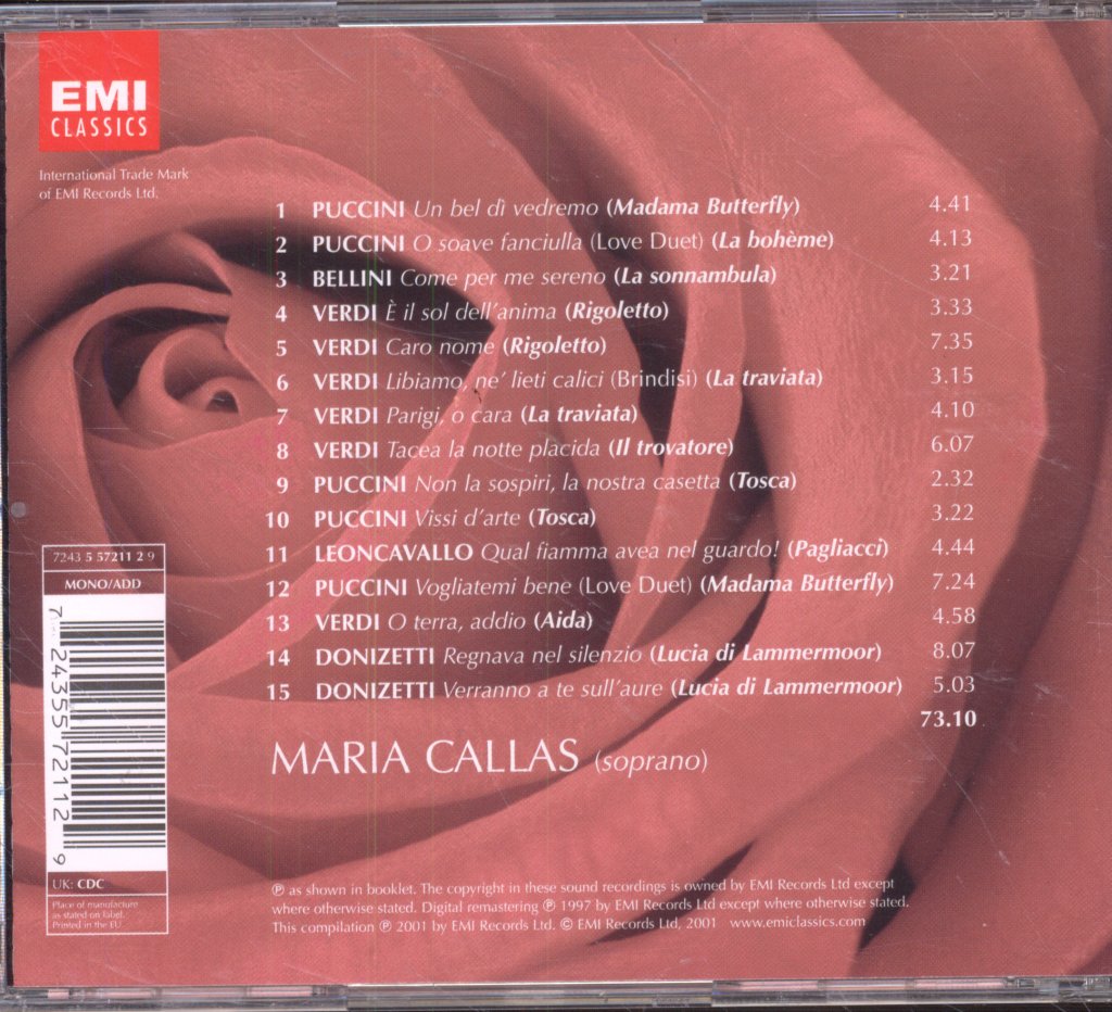 Maria Callas - Best Of... Romantic Callas - Cd