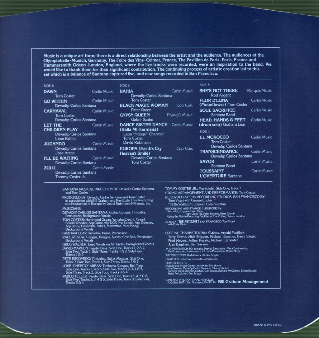 Santana - Moonflower - Double Lp