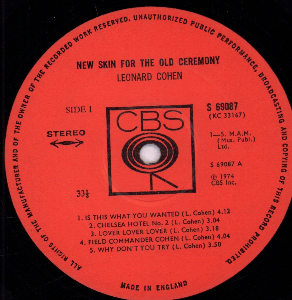 Leonard Cohen - New Skin For The Old Ceremony - Lp