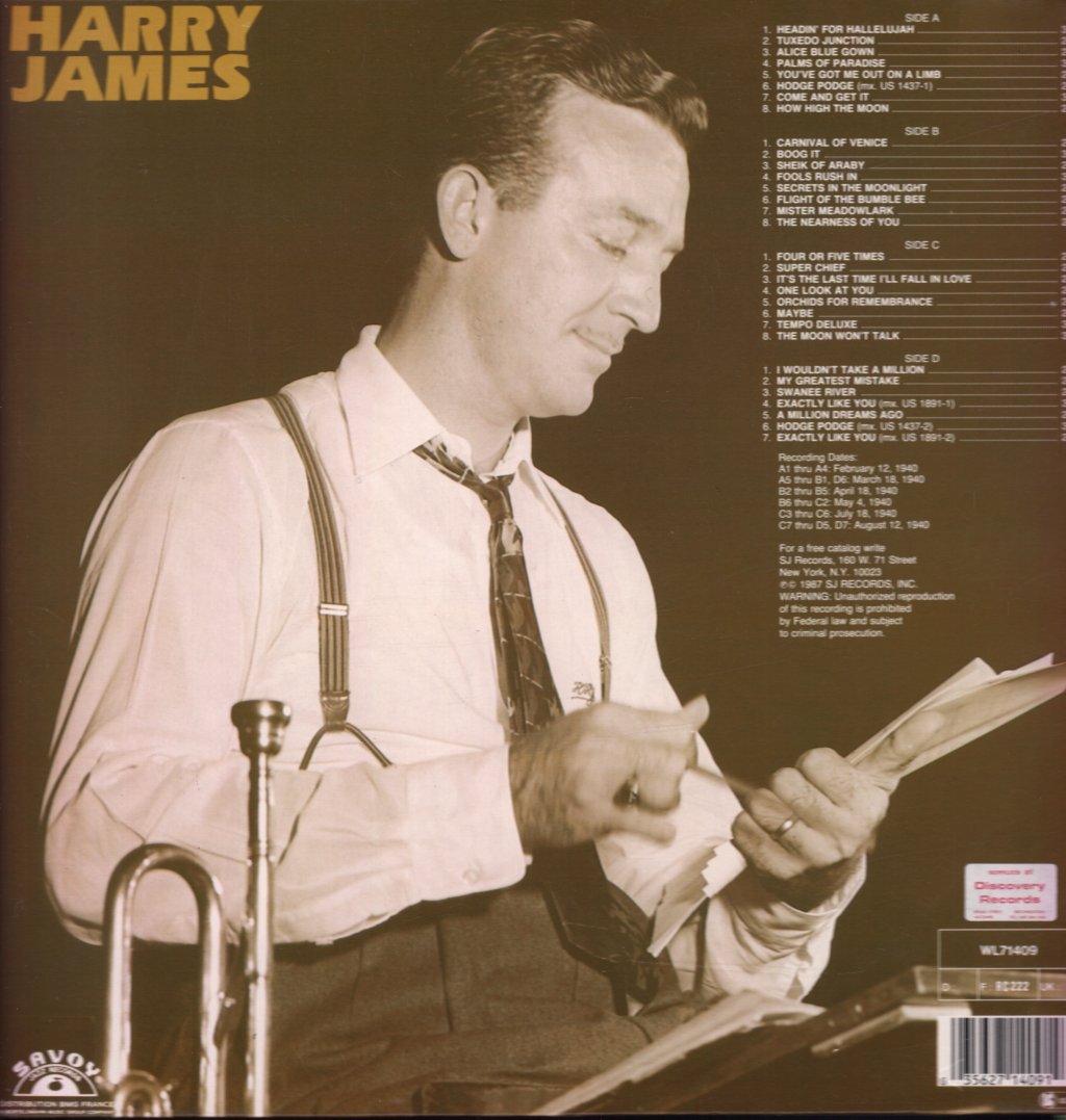 Harry James - First Team Player On The Jazz Varsity - Double Lp