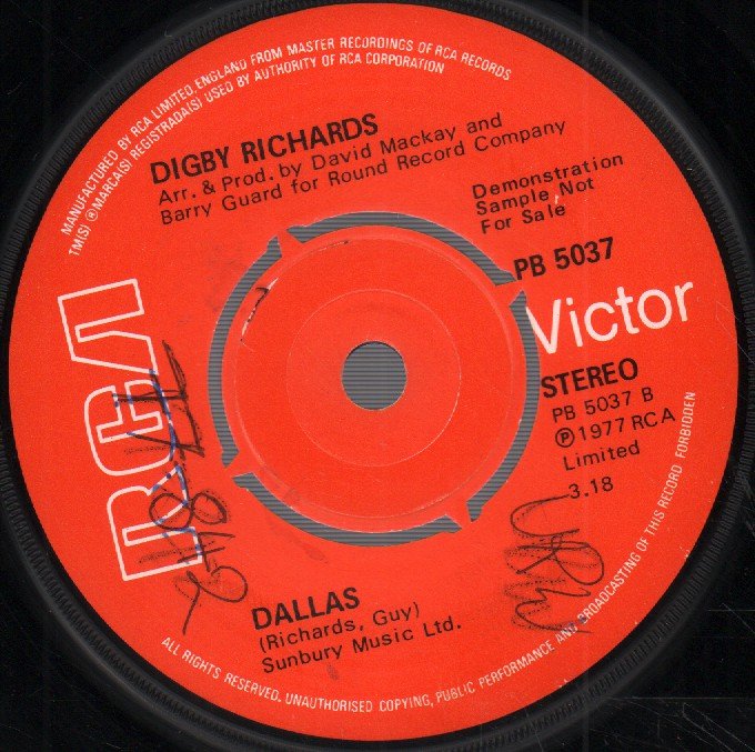 Digby Richards - Play Mama Play - 7 Inch