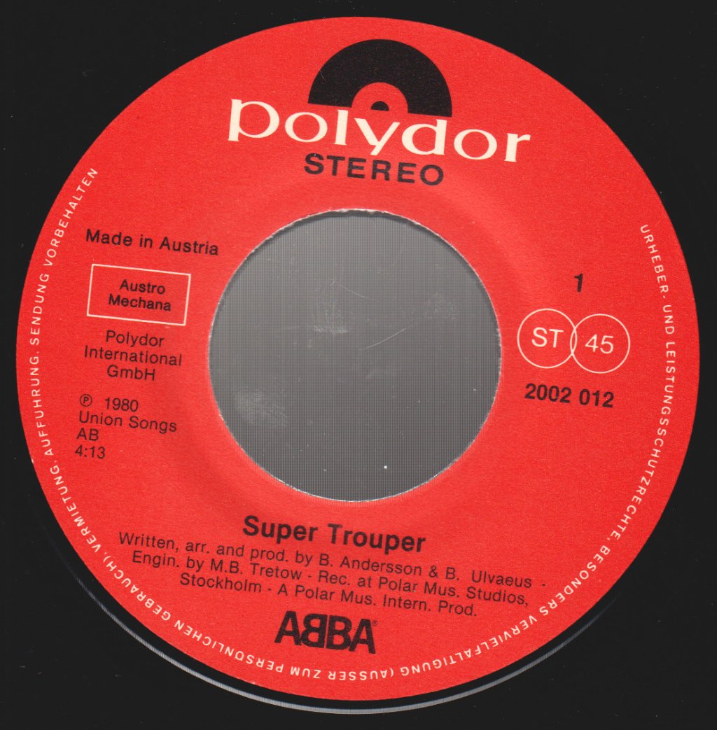 ABBA - Super Trouper / The Piper - 7 Inch