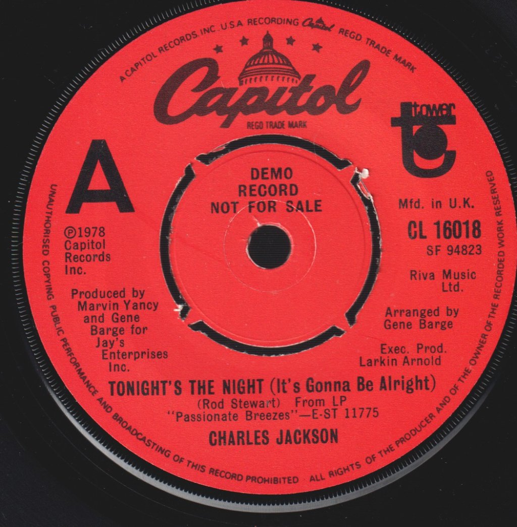 Charles Jackson - Tonight's The Night - 7 Inch