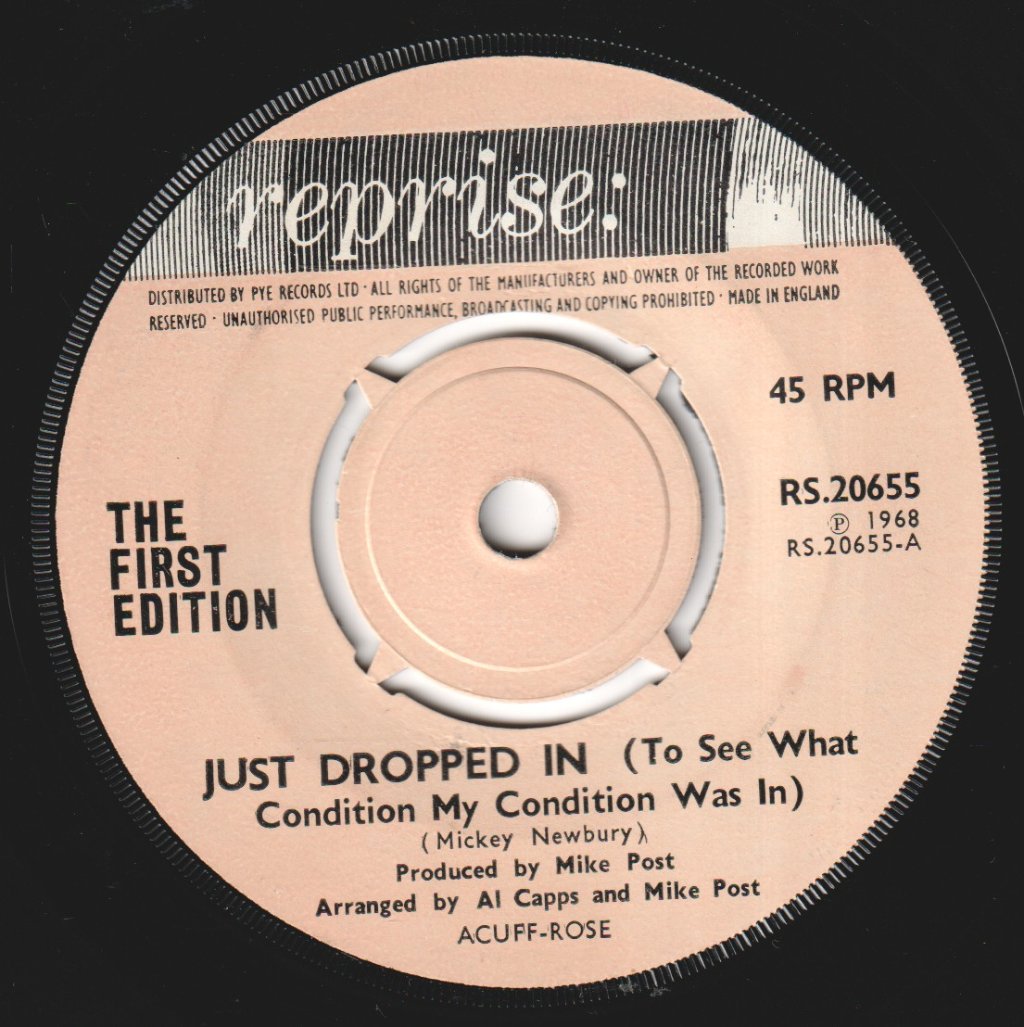 First Edition (Kenny Rogers) - Just Dropped In - 7 Inch
