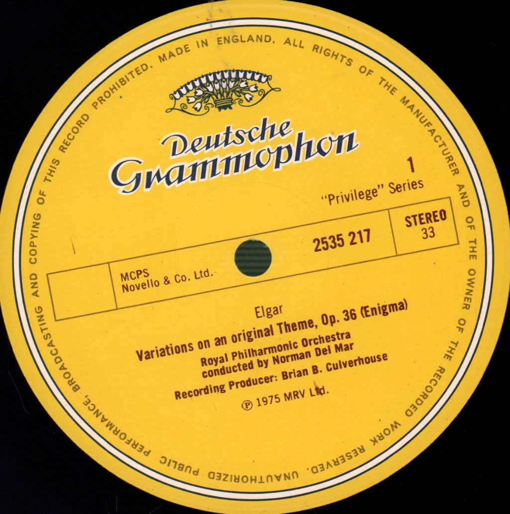 Royal Philharmonic Orchestra / Norman Del Mar - Elgar - Enigma Variations / Pomp And Circumstance - Lp