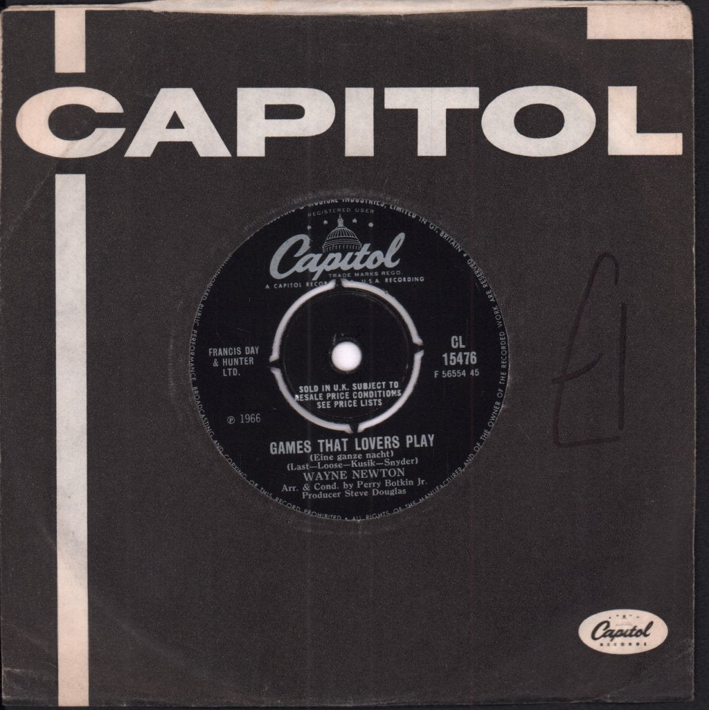 Wayne Newton - Games That Lovers Play - 7 Inch
