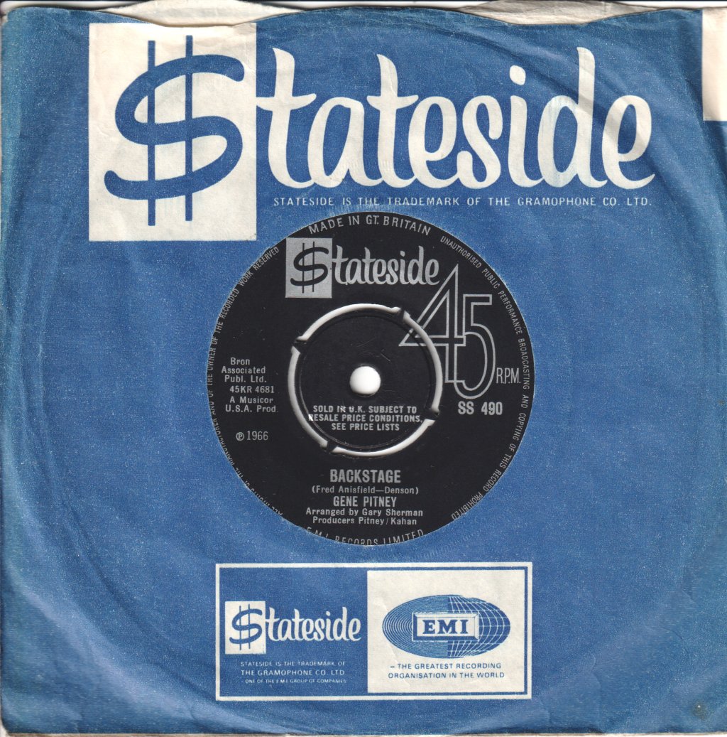 Gene Pitney - Backstage - 7 Inch