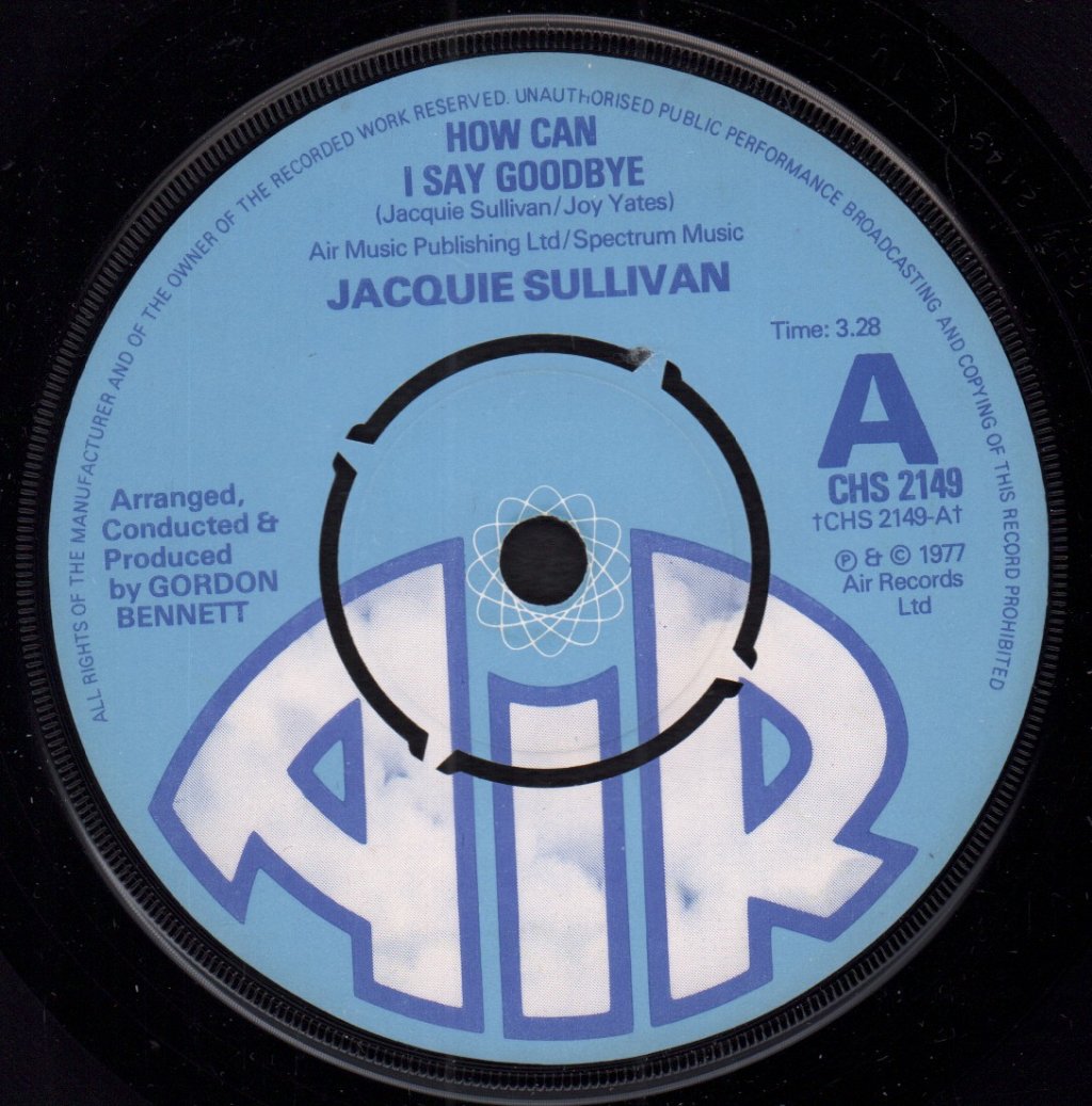 Jacquie Sullivan - How Can I Say Goodbye - 7 Inch