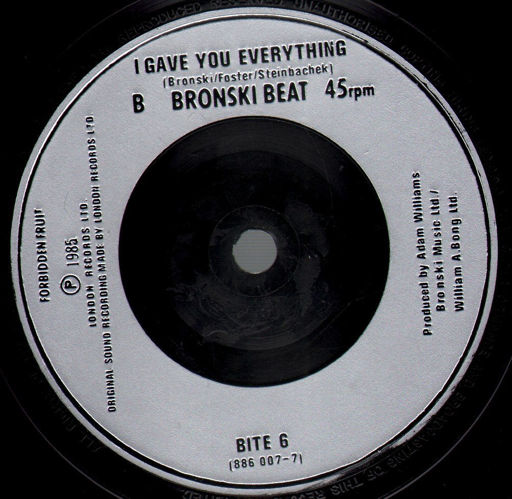Bronski Beat - Hit That Perfect Beat - 7 Inch