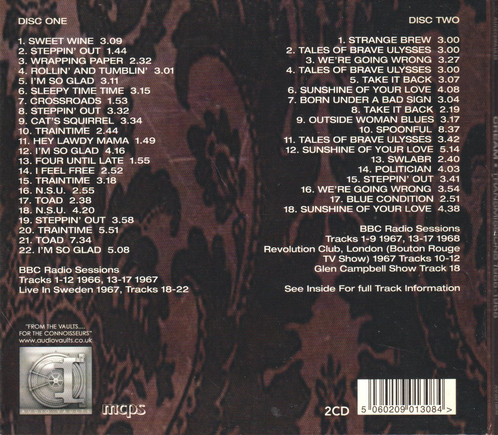 Cream - Transmissions 1966-1968 - Double Cd