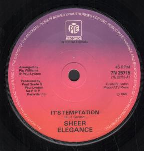 Sheer Elegance - It's Temptation - 7 Inch