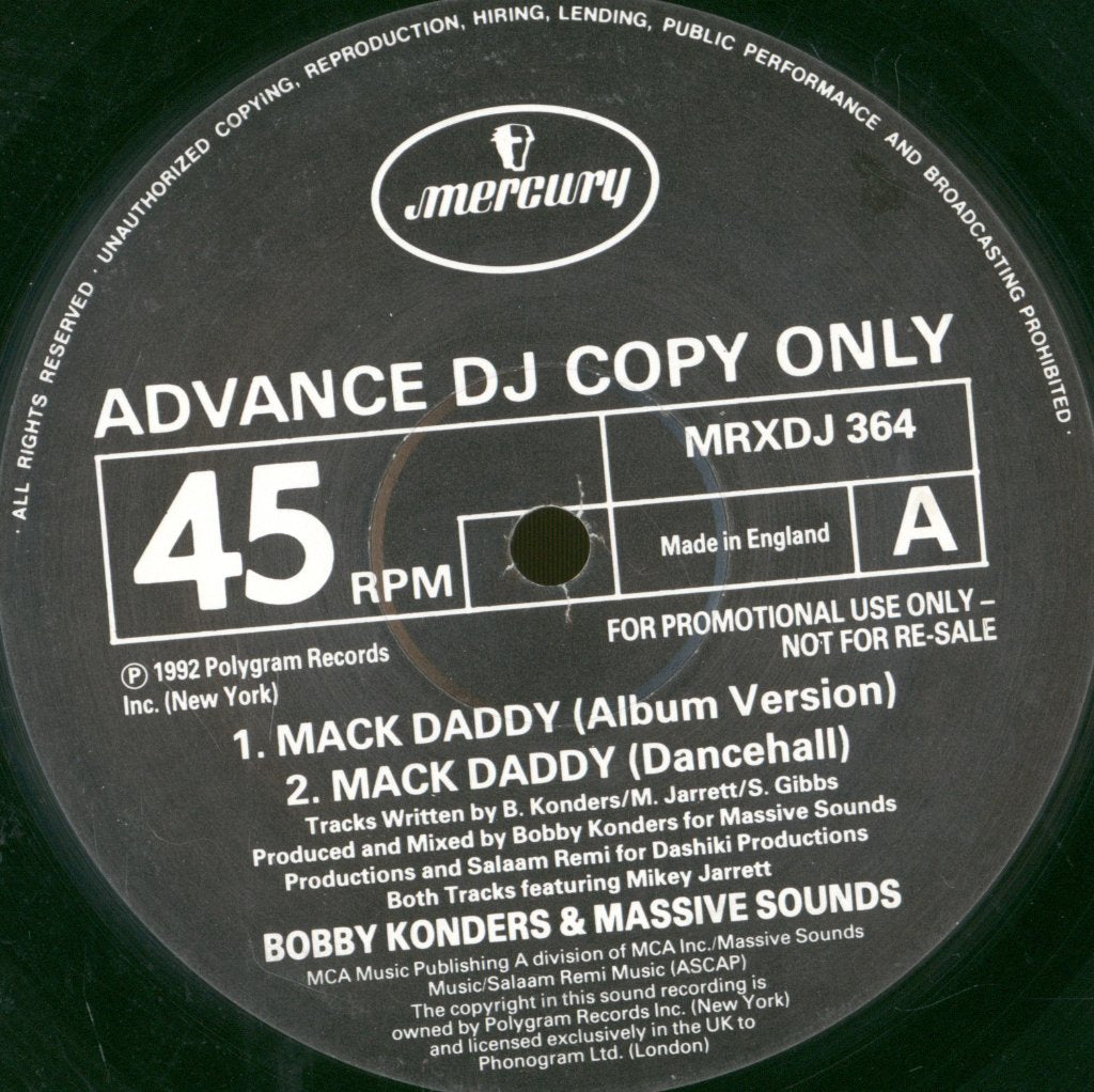 Bobby Konders And Massive Sounds - Mack Daddy - 12 Inch