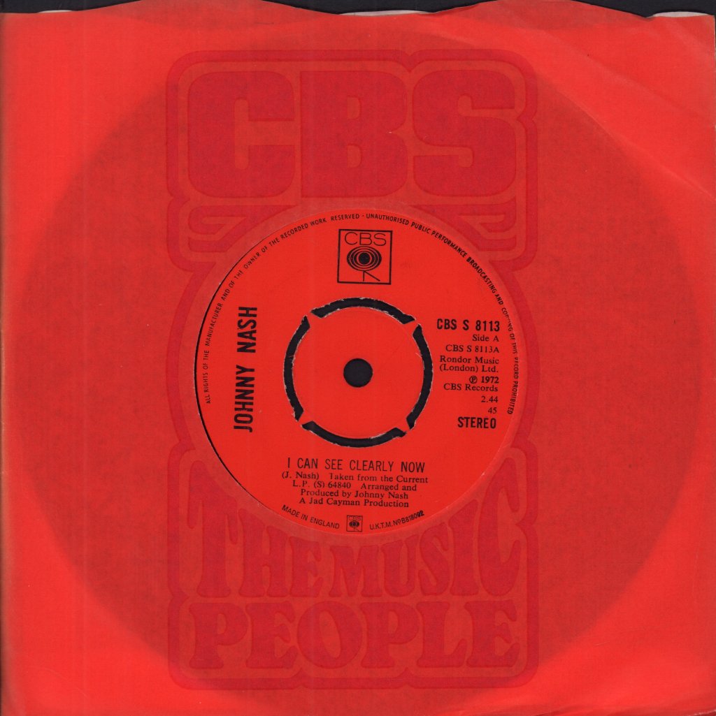 Johnny Nash - I Can See Clearly Now - 7 Inch