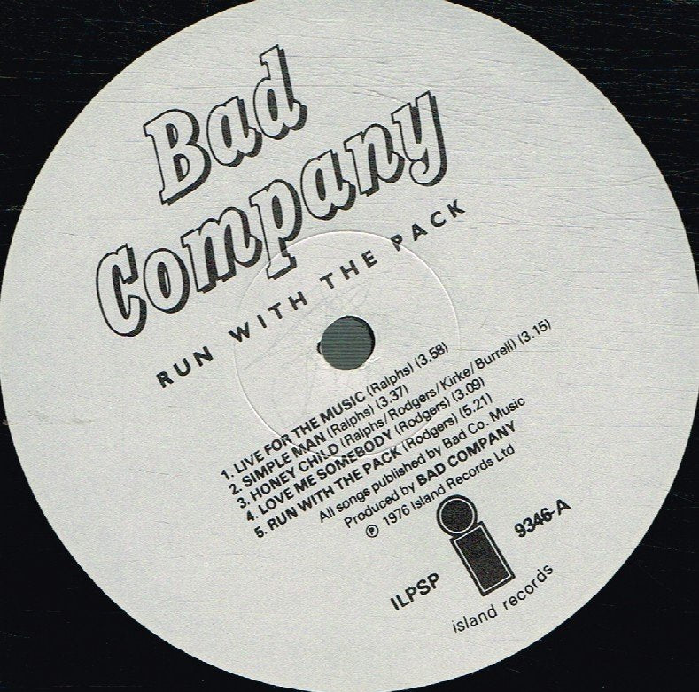 Bad Company - Run With The Pack - Lp