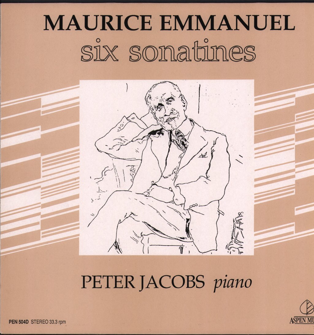 Peter Jacobs - Maurice Emmanuel - Six Sonatines - Lp