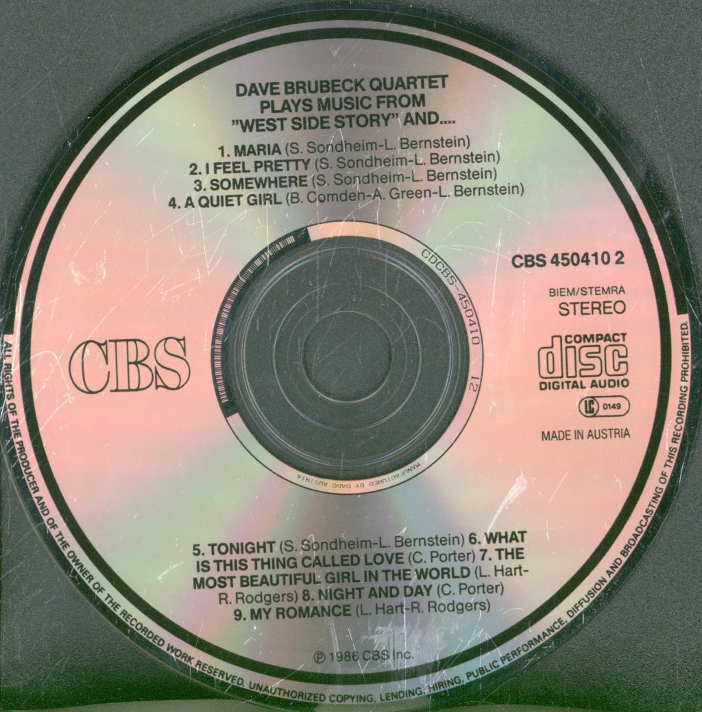 Dave Brubeck Quartet - Plays Music From West Side Story And... - Cd