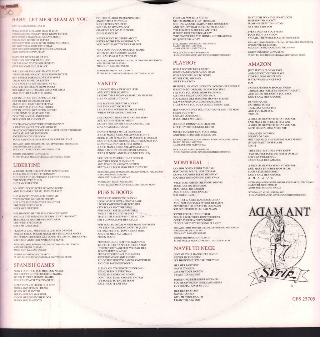 Adam Ant - Strip - Lp