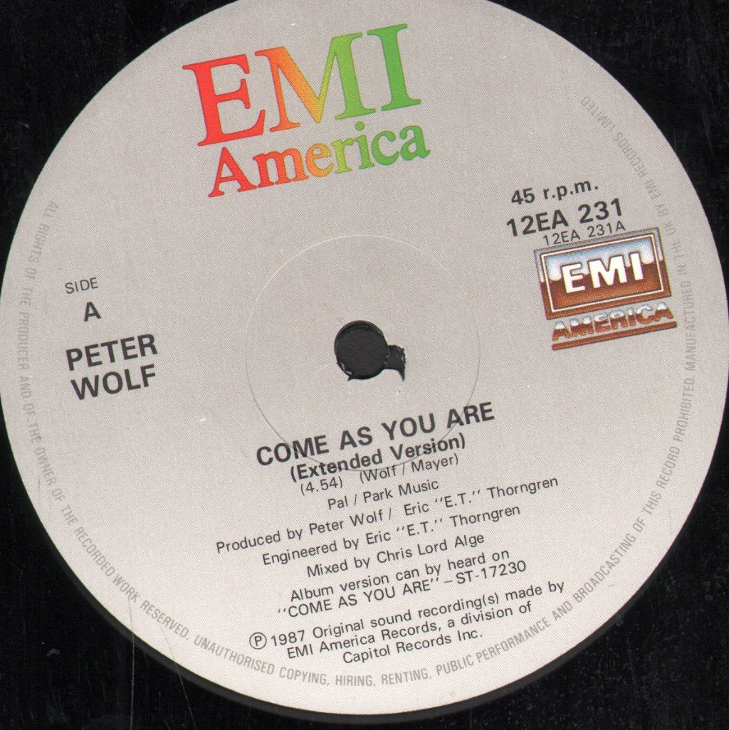 Peter Wolf - Come As You Are - 12 Inch