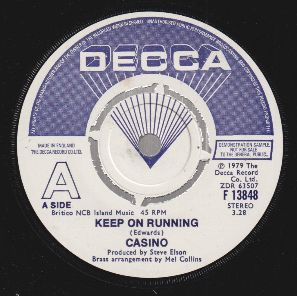 Casino (70'S Group) - Keep On Running - 7 Inch