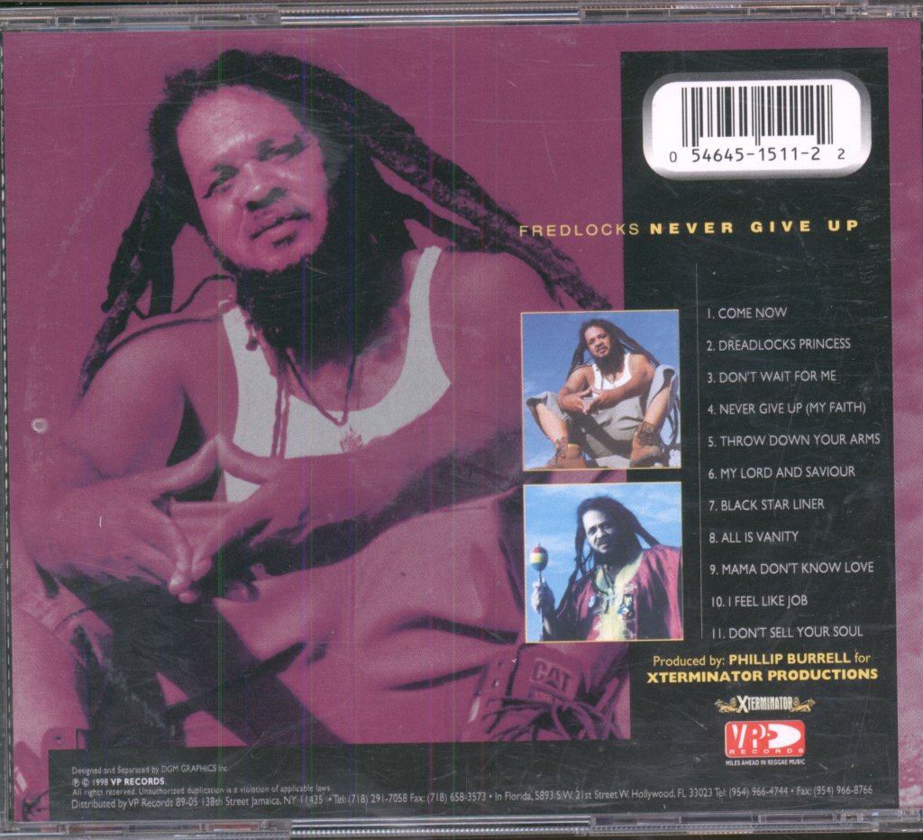 Fredlocks - Never Give Up - Cd