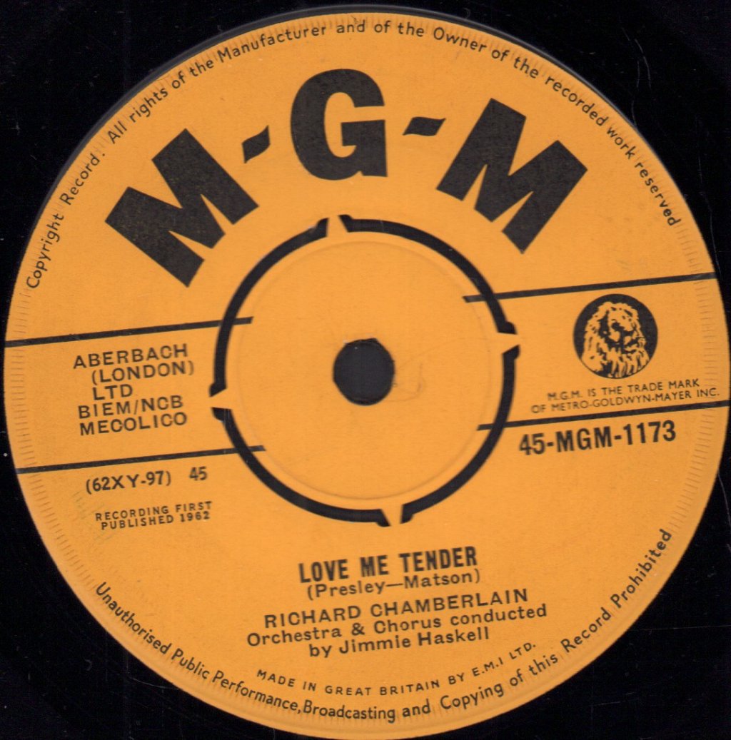 Richard Chamberlain - Love Me Tender - 7 Inch