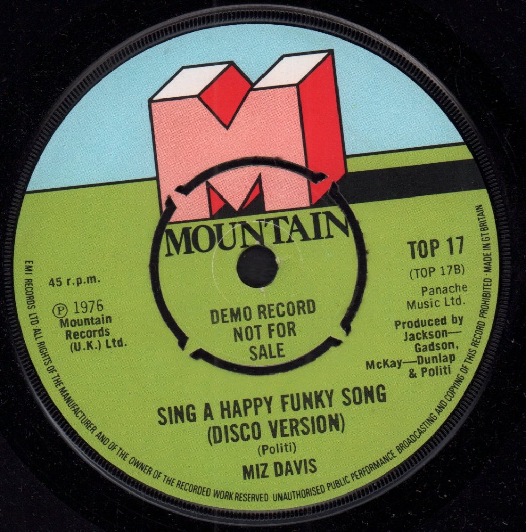 Miz Davis - Sing A Happy Funky Song - 7 Inch