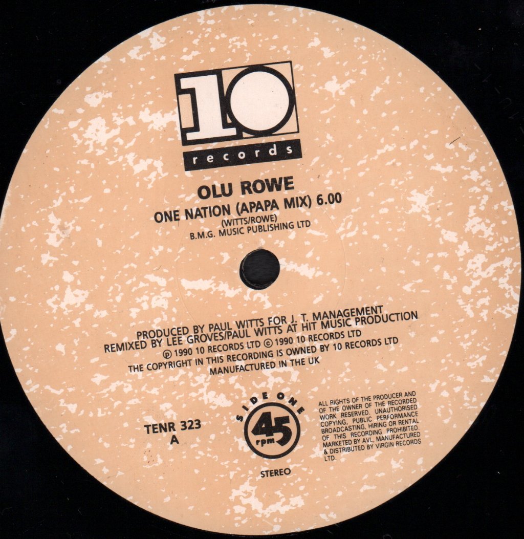 Olu Rowe - One Nation - 12 Inch