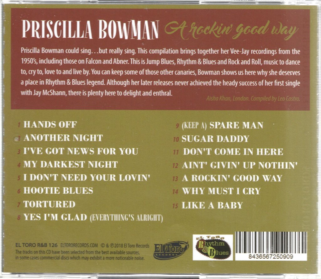 Priscilla Bowman - A Rockin' Good Way - Cd