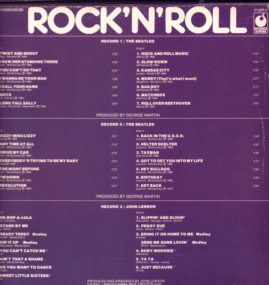 Beatles And John Lennon - Rock 'N' Roll - Triple Lp