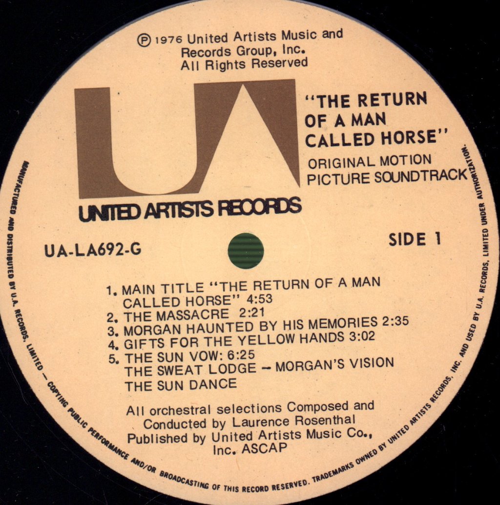 Laurence Rosenthal - Return Of A Man Called Horse (Original Motion Picture Soundtrack) - Lp