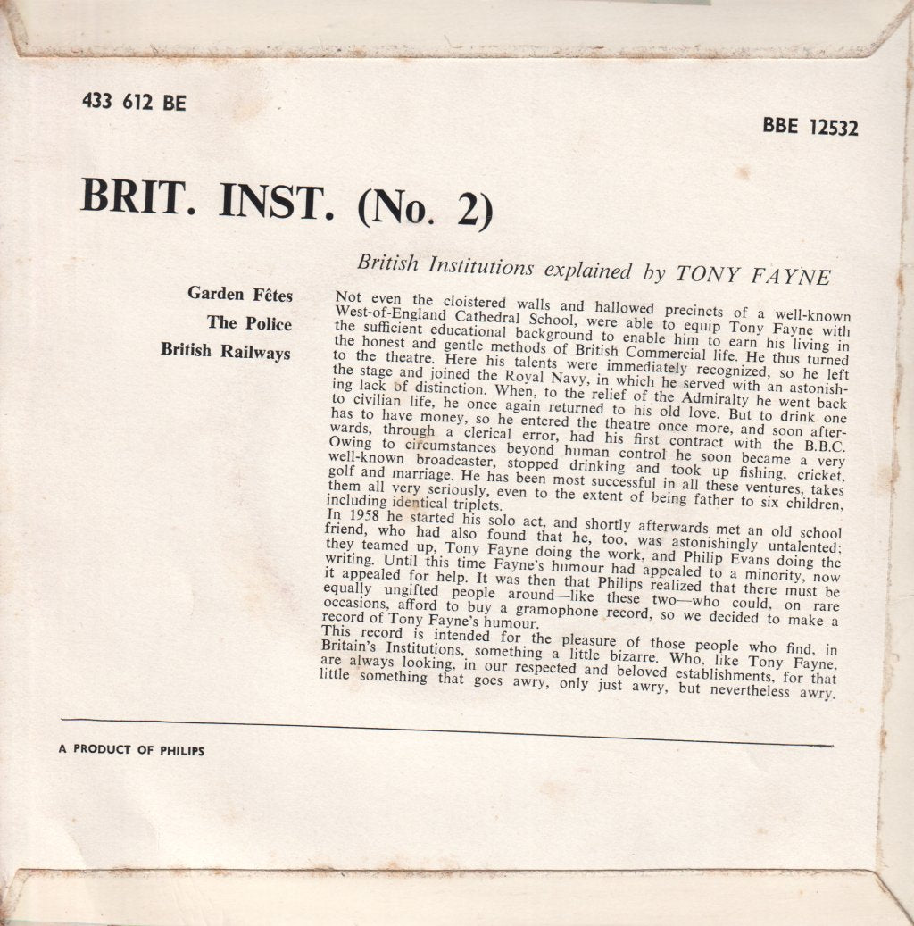 Tony Fayne - British Institutions Explained By Tony Fayne - No.2 - 7 Inch