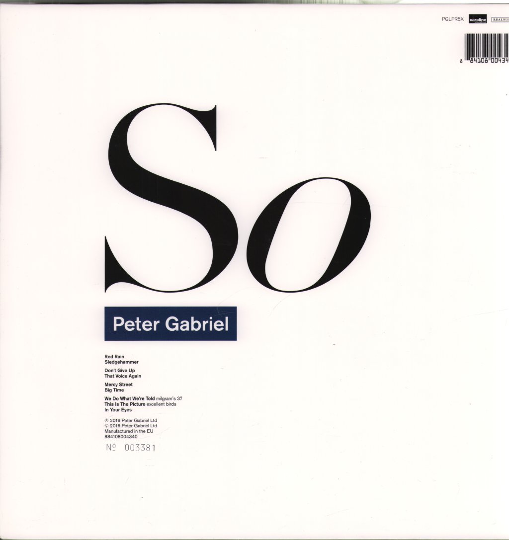 Peter Gabriel - So - Double Lp
