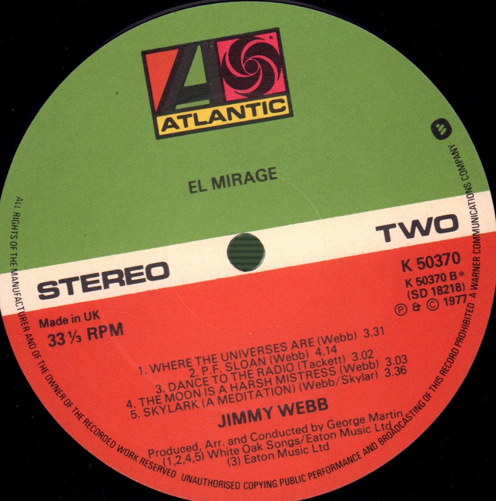 Jimmy Webb - El Mirage - Lp