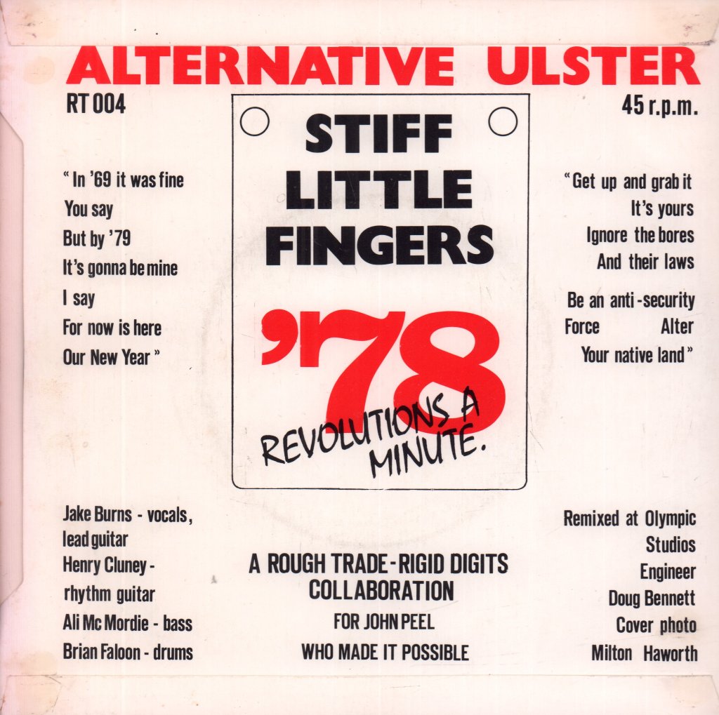 Stiff Little Fingers - Alternative Ulster - 7 Inch