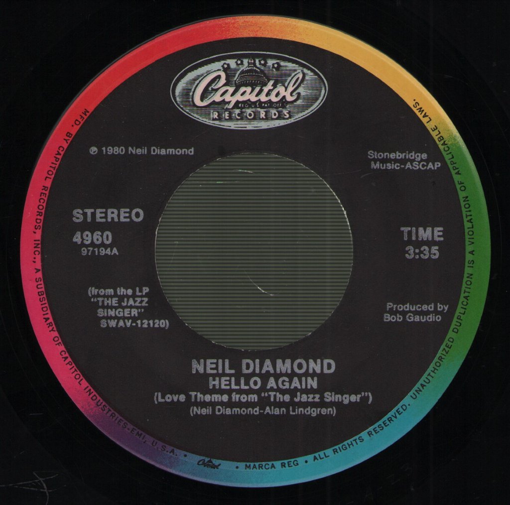 Neil Diamond - Hello Again - 7 Inch