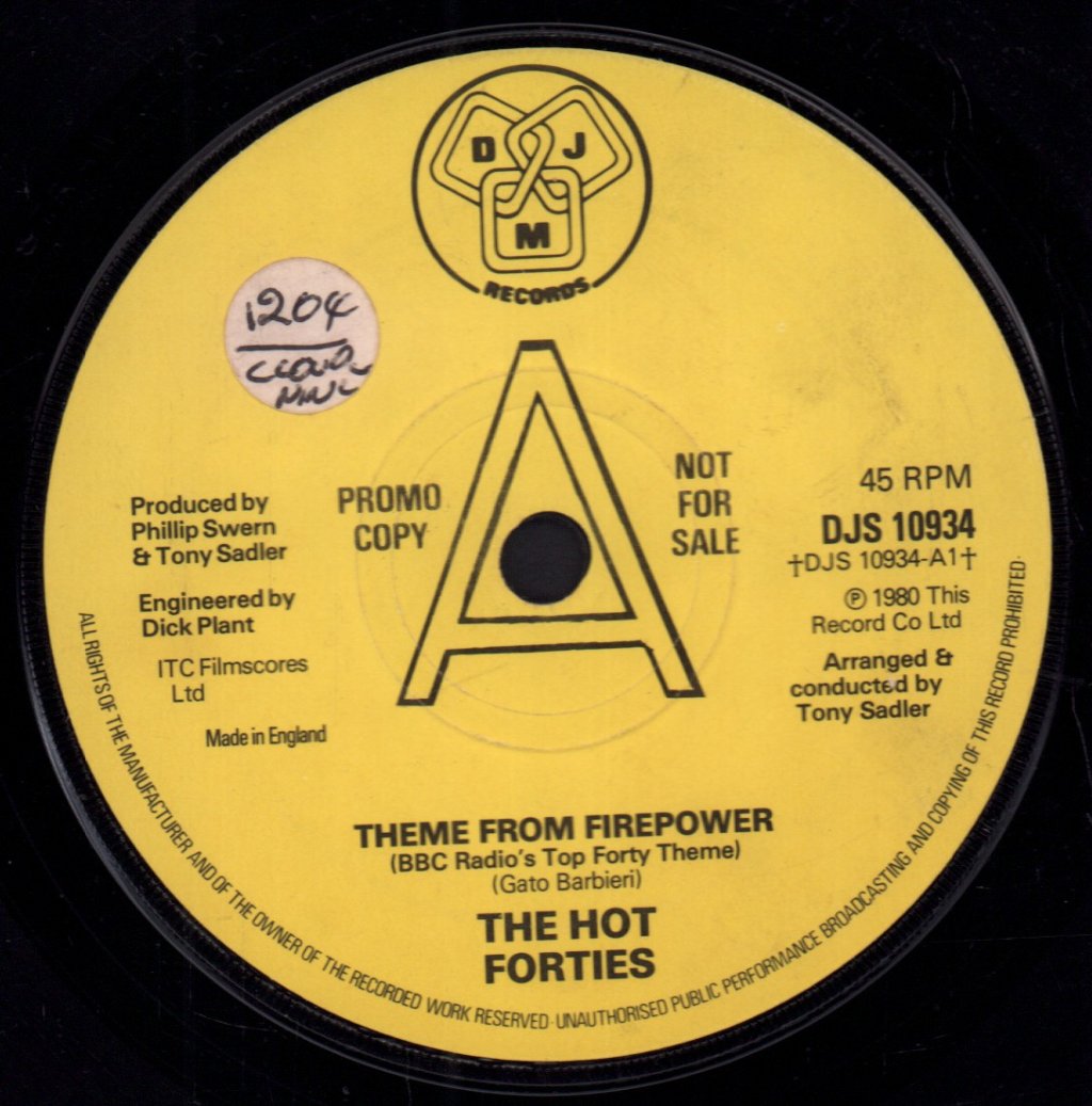 Hot Forties - Theme From Firepower - 7 Inch – Vinyl Tap