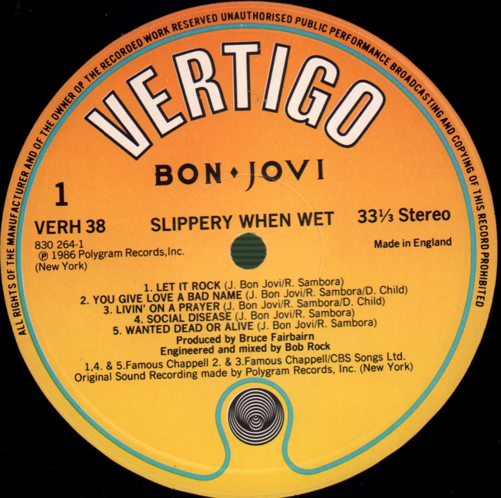 Bon Jovi - Slippery When Wet - Lp