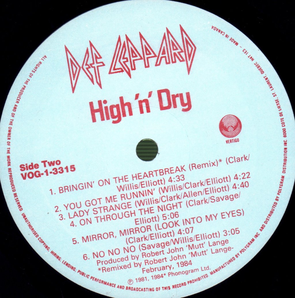 Def Leppard - High 'N' Dry - Lp