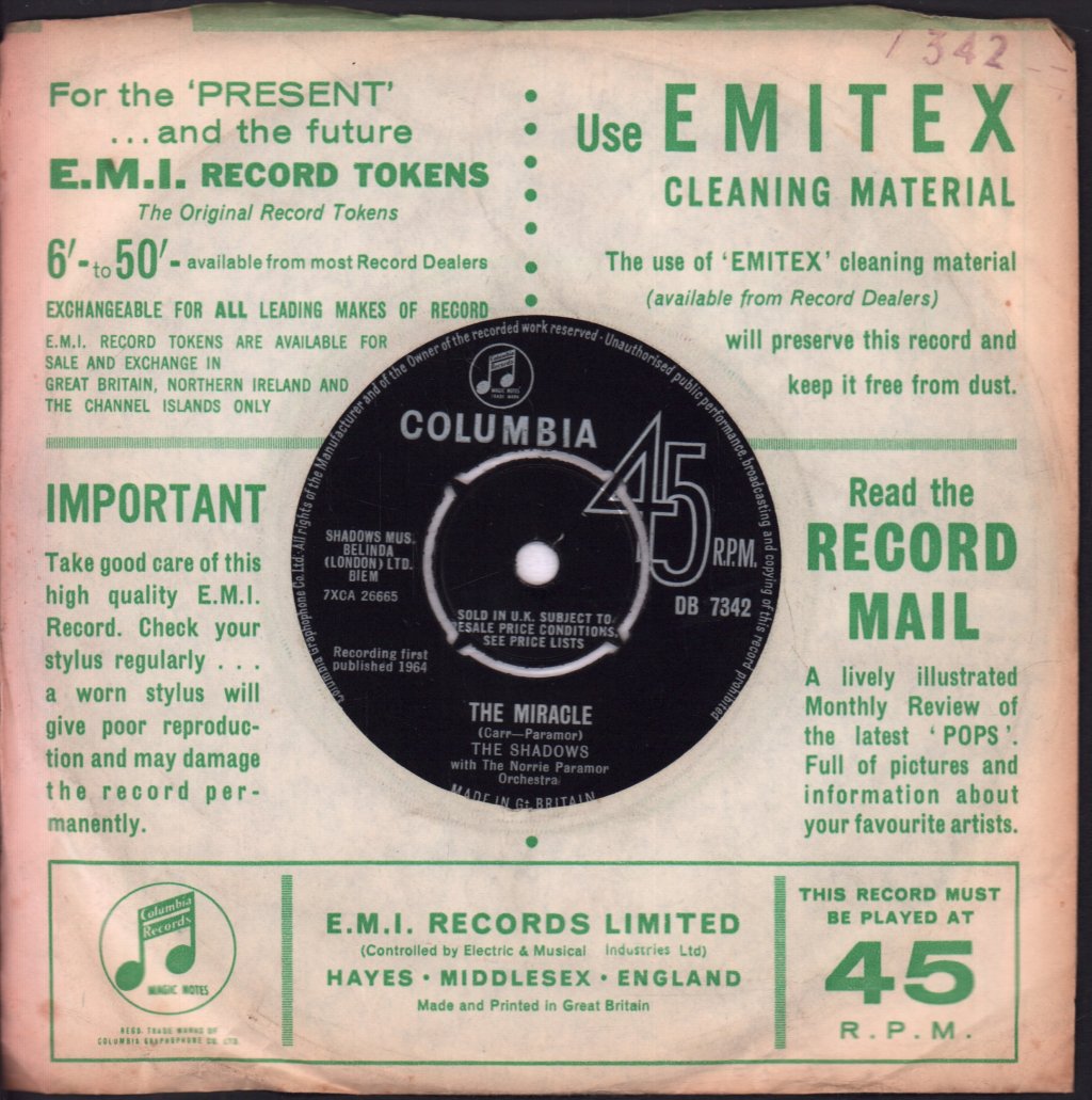Shadows - Rhythm And Greens - 7 Inch